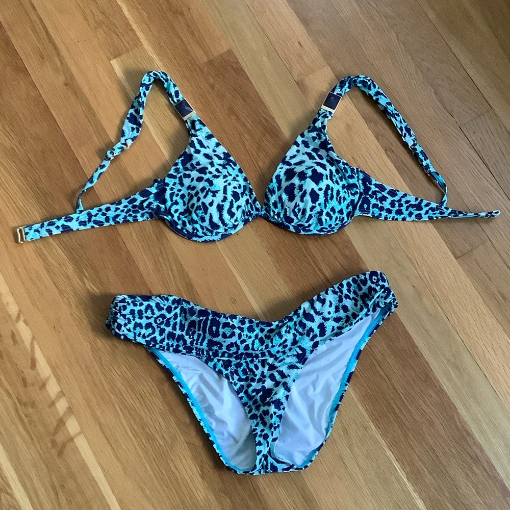 VIX by Hermanny Blue Leopard Print Bikini Set